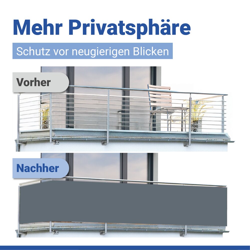 ANTHRAZIT Balkon-Sichtschutz, 85x500 cm
