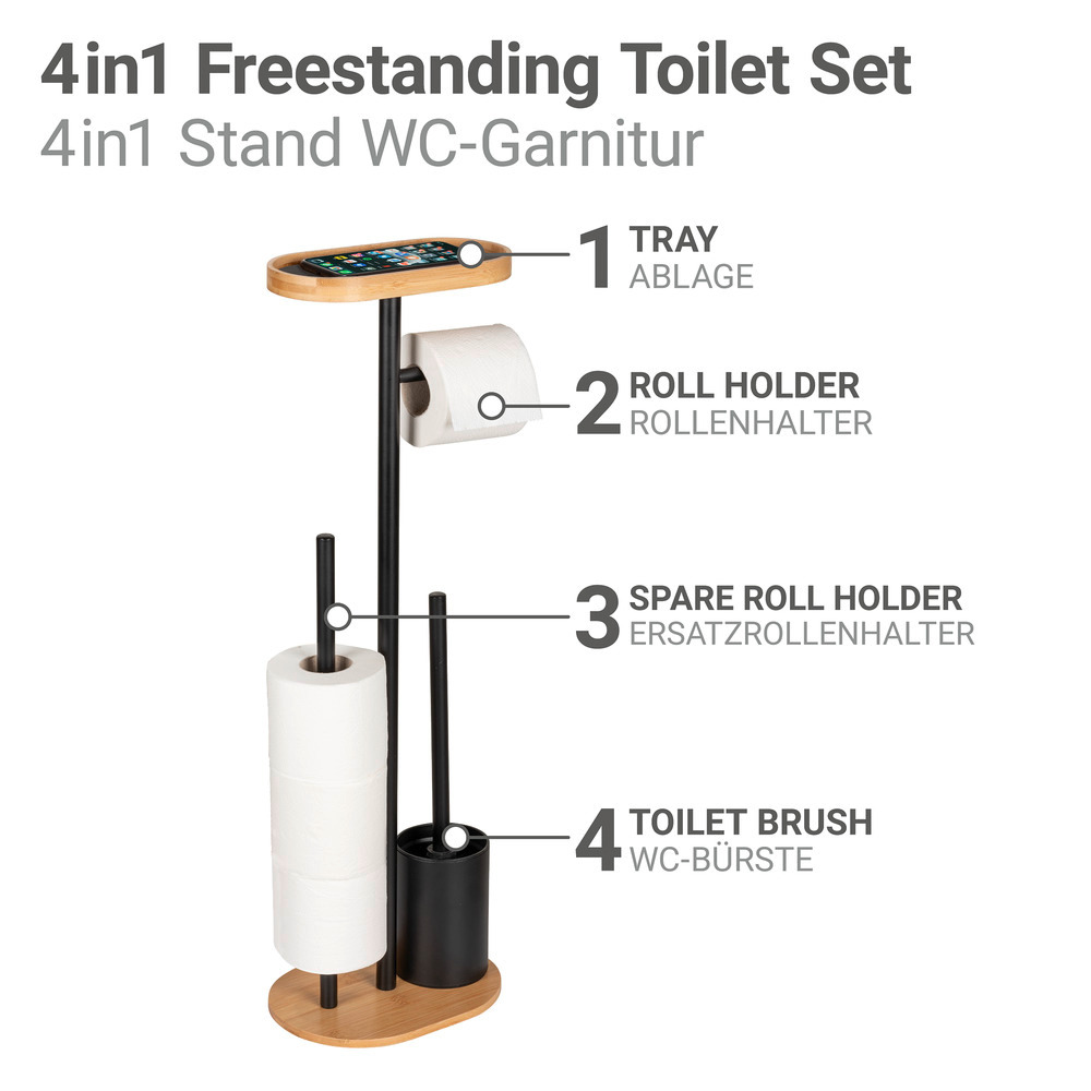 POMAROLO Stand WC-Garnitur mit Ablage