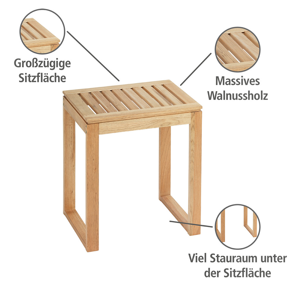 NORWAY Hocker aus Walnussholz