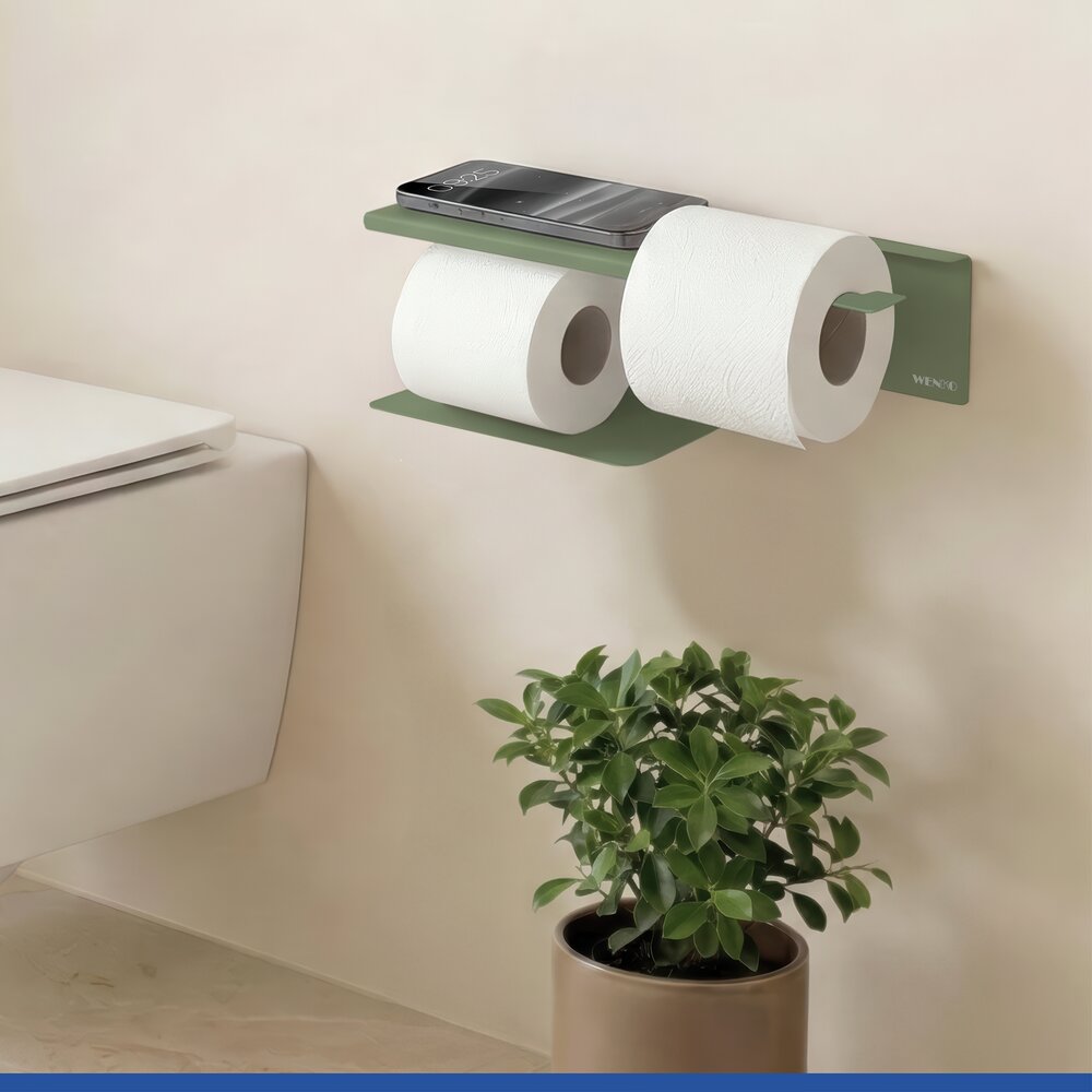LIZAN grün Turbo-Loc® Toilettenpapierhalter mit Ablage