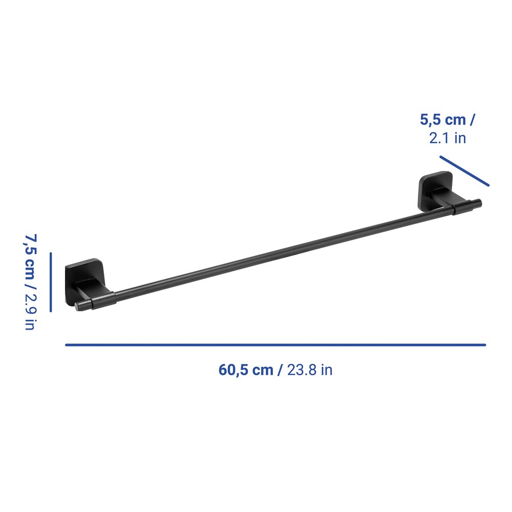 Uno PORTO black Turbo-Loc® 60 cm Badetuchstange