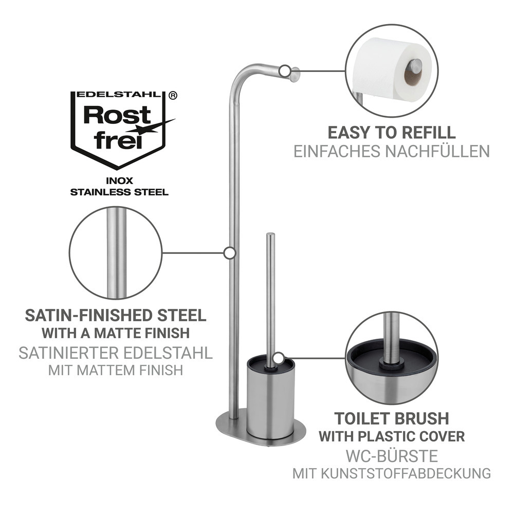 LEVANTE matt Stand WC-Garnitur aus Edelstahl