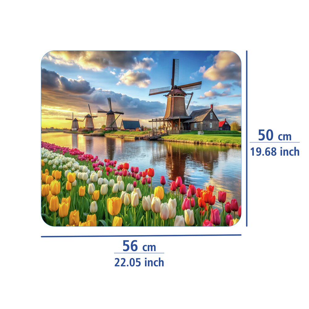 WINDMÜHLE Multiplatte 56x50 cm aus Glas