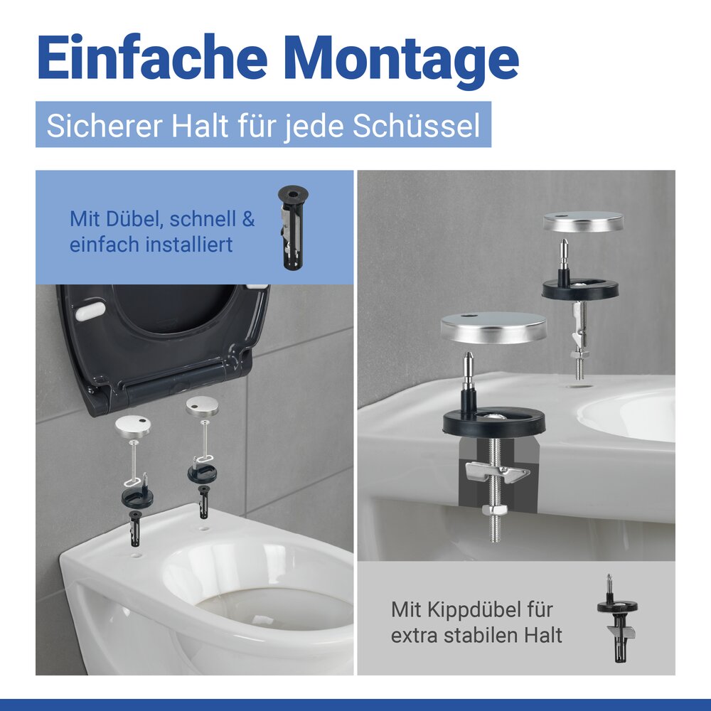 SAMOS grau Premium WC-Sitz belastbar bis 175 kg