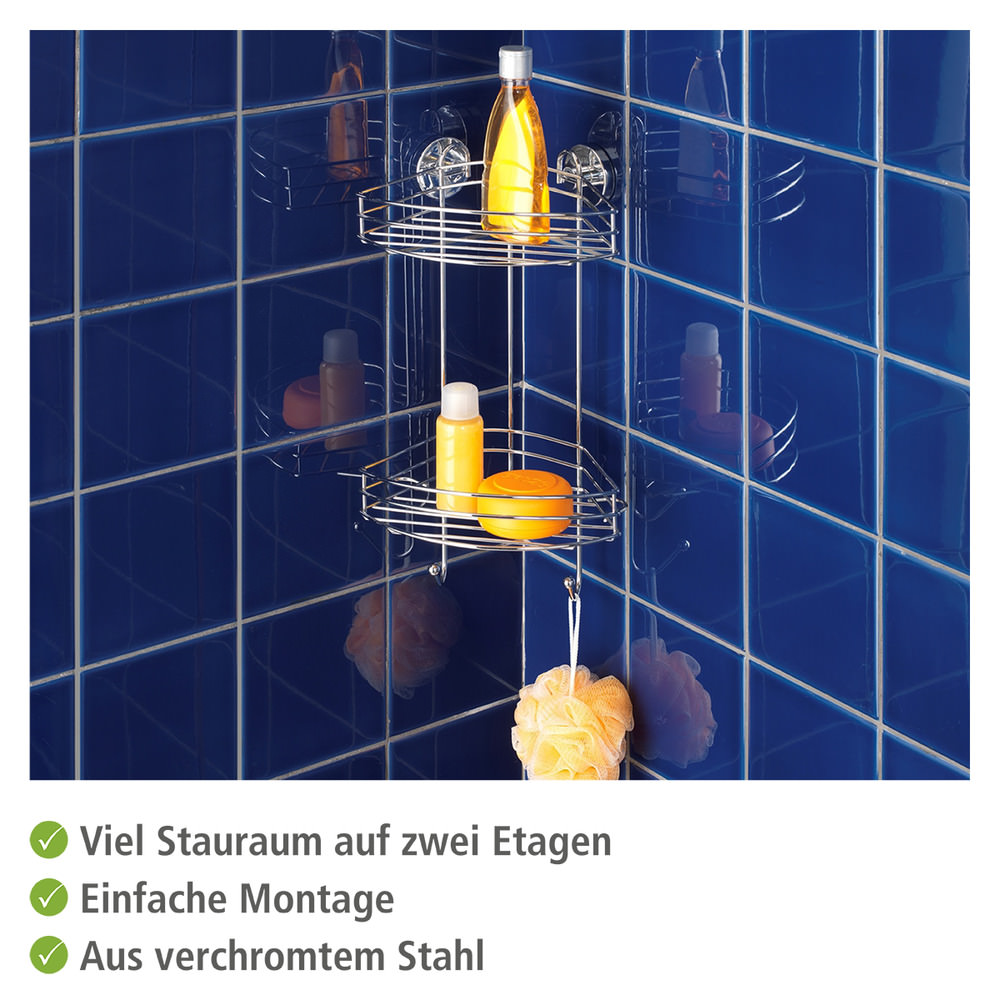 VACUUM-Loc® Eckregal 2 Etagen, ohne Bohren