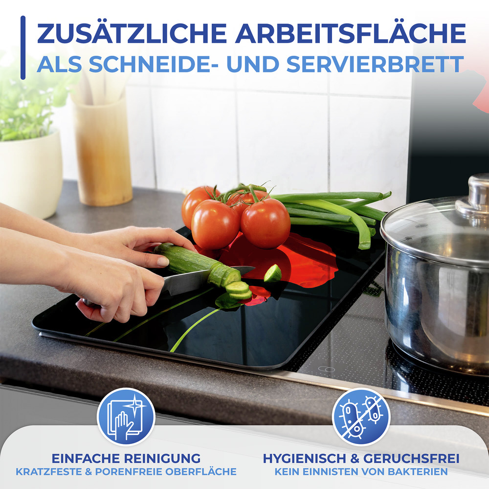 MOHN 2er-Set Herdabdeckplatten aus Glas