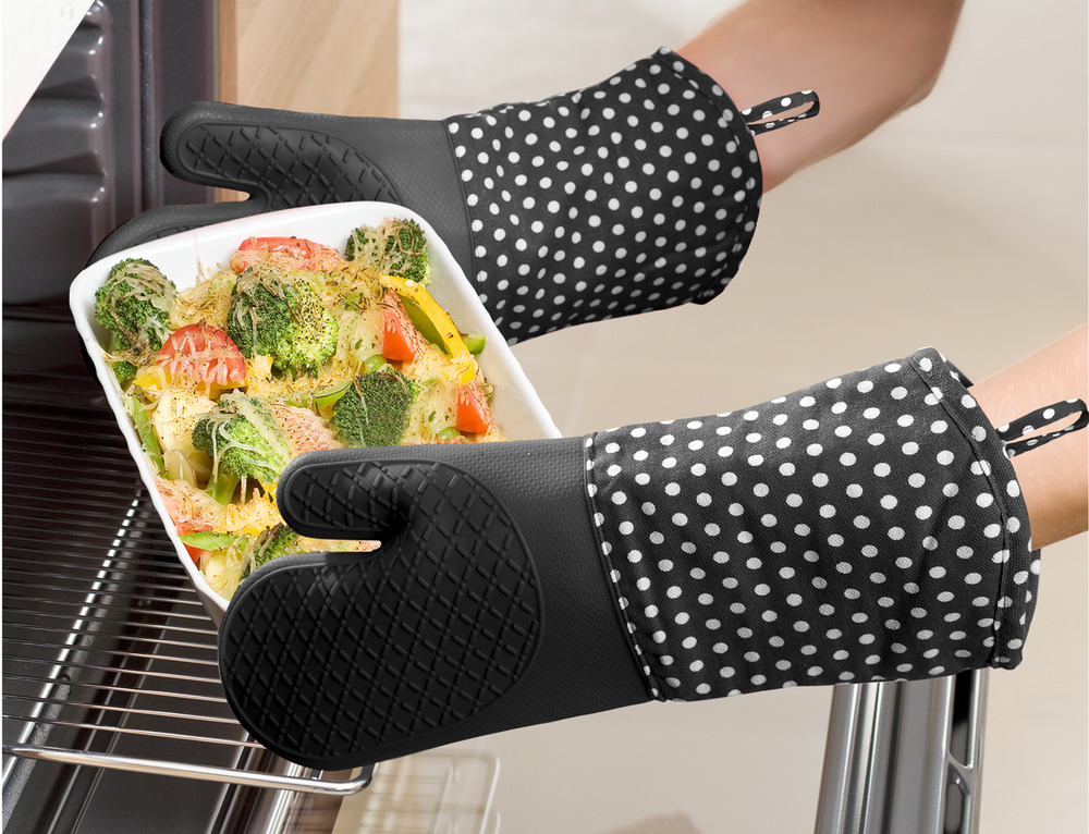 SILIKON schwarz Topfhandschuhe
