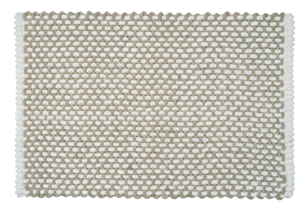 COVELO weiß-beige Badteppich 50x80 cm