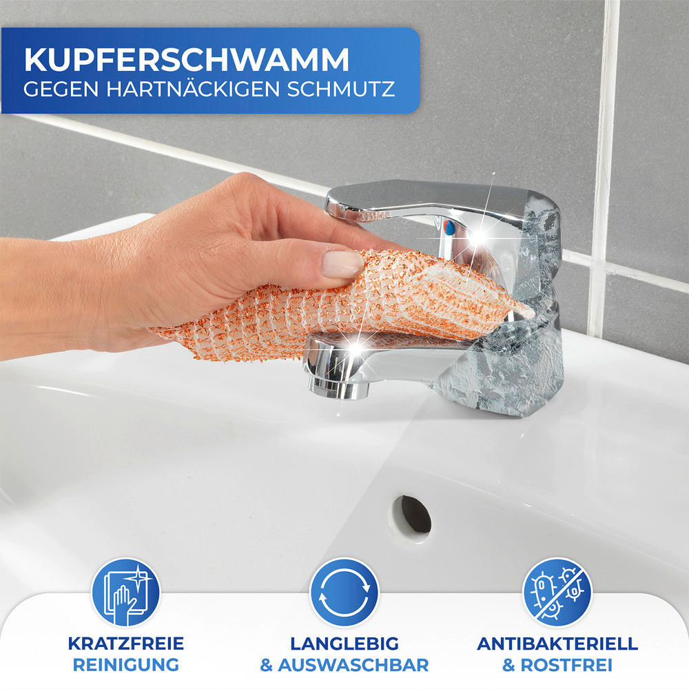 Kupferschwamm für schonende Reinigung, 6er-Set