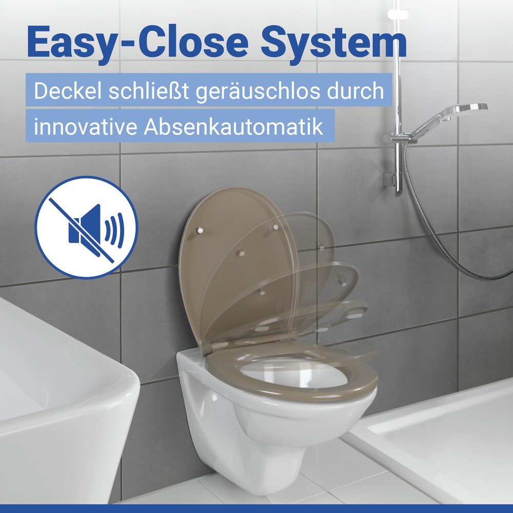 SAMOS taupe Premium WC-Sitz belastbar bis 175 kg