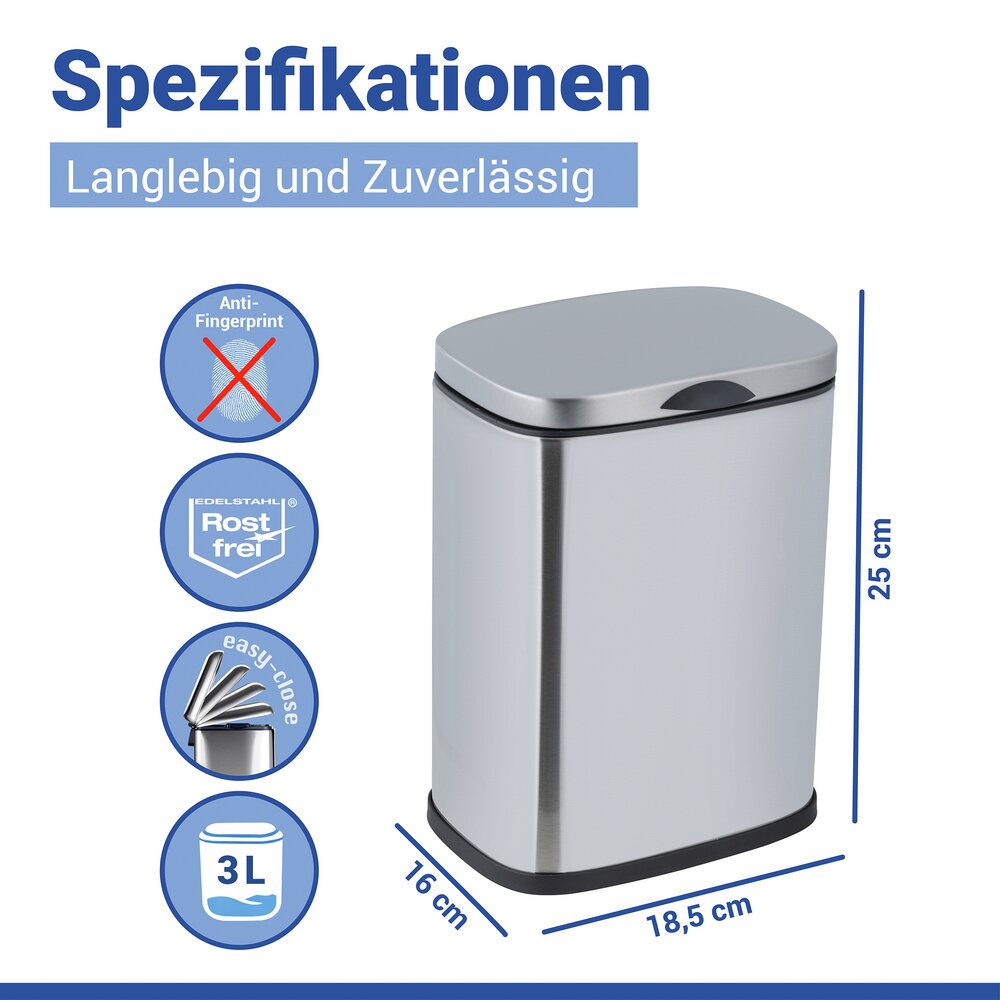 SARE matt Kosmetikeimer 3 l, Wandbefestigung