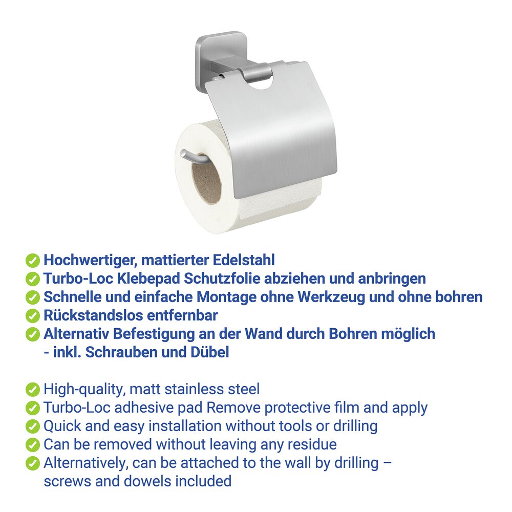 PORTO matt Turbo-Loc® Rollenhalter mit Deckel