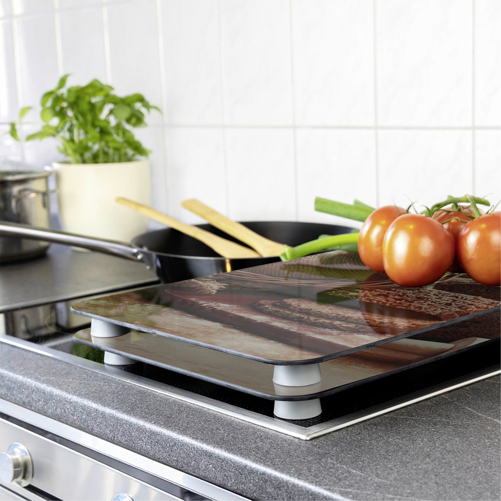 BROT 2er-Set Herdabdeckplatten aus Glas