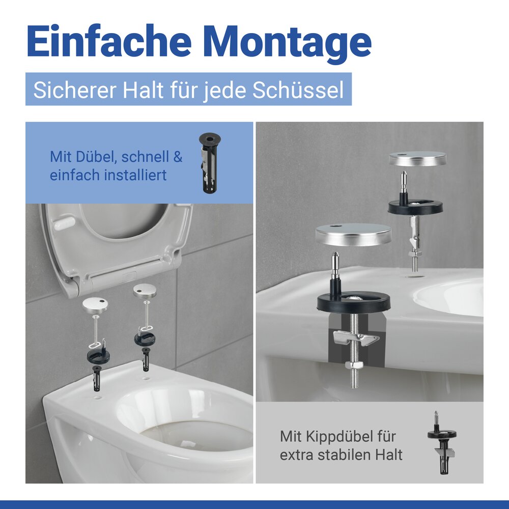 SAMOS Concrete Grey Premium WC-Sitz belastbar bis 175 kg