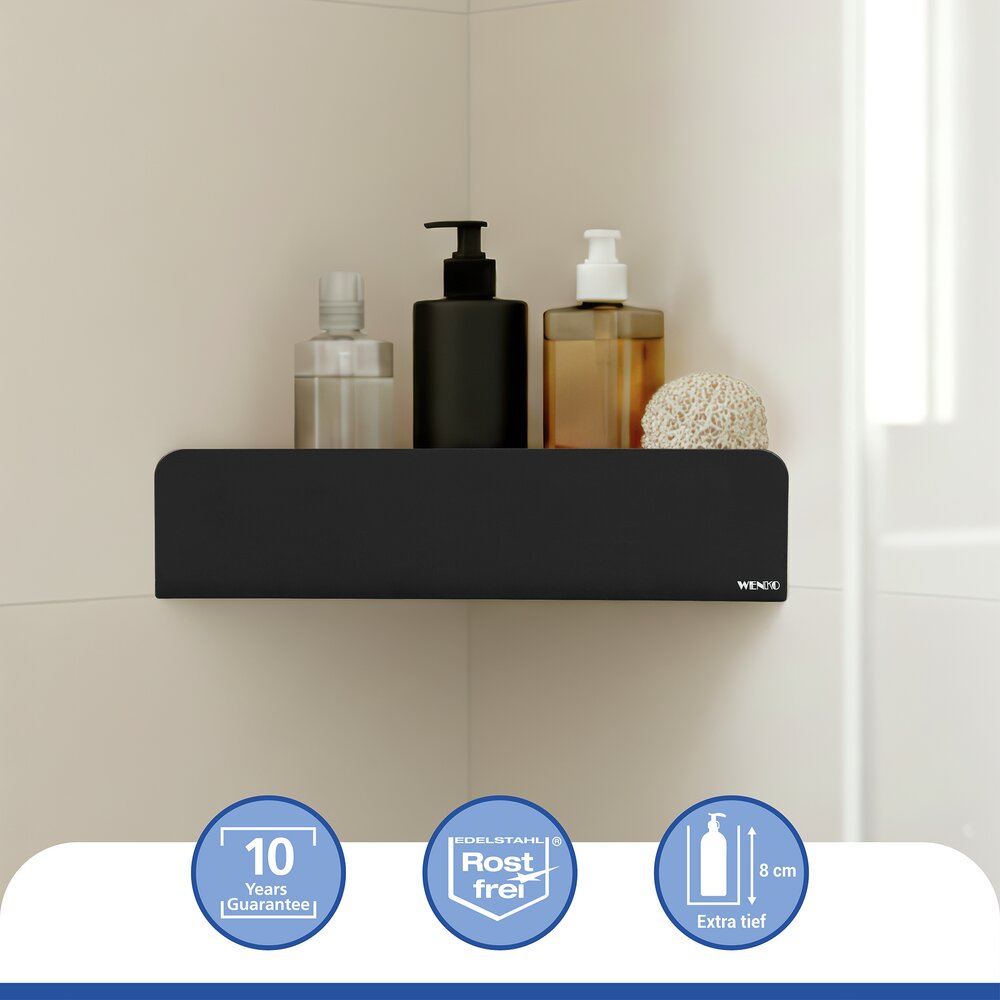 LIZAN schwarz Turbo-Loc® Eckablage aus Edelstahl