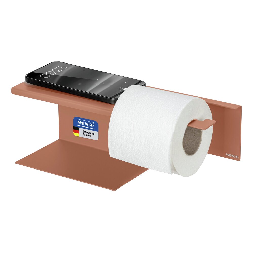 LIZAN braun Turbo-Loc® Toilettenpapierhalter mit Ablage