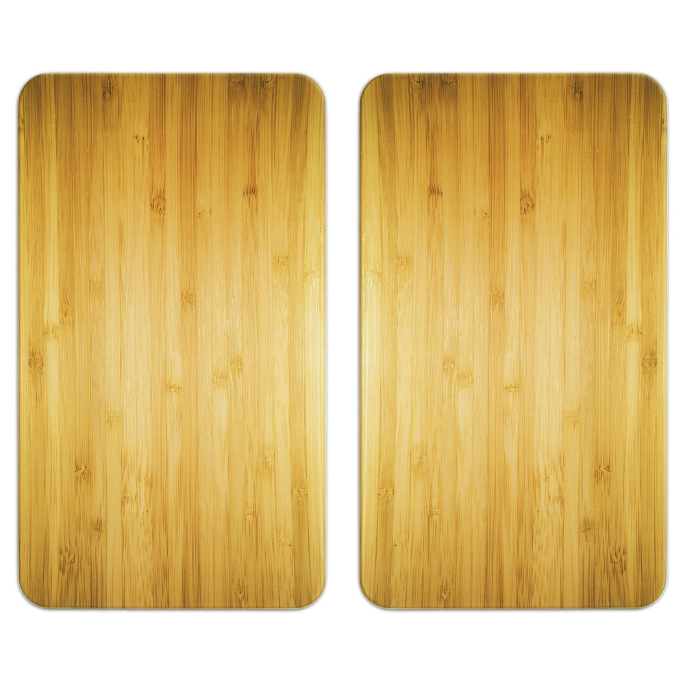 HOLZ-OPTIK 2er-Set Herdbdeckplatten aus Glas