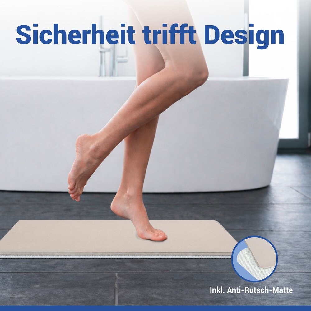 SIMI ecru Badematte schnelltrocknend 60x39cm