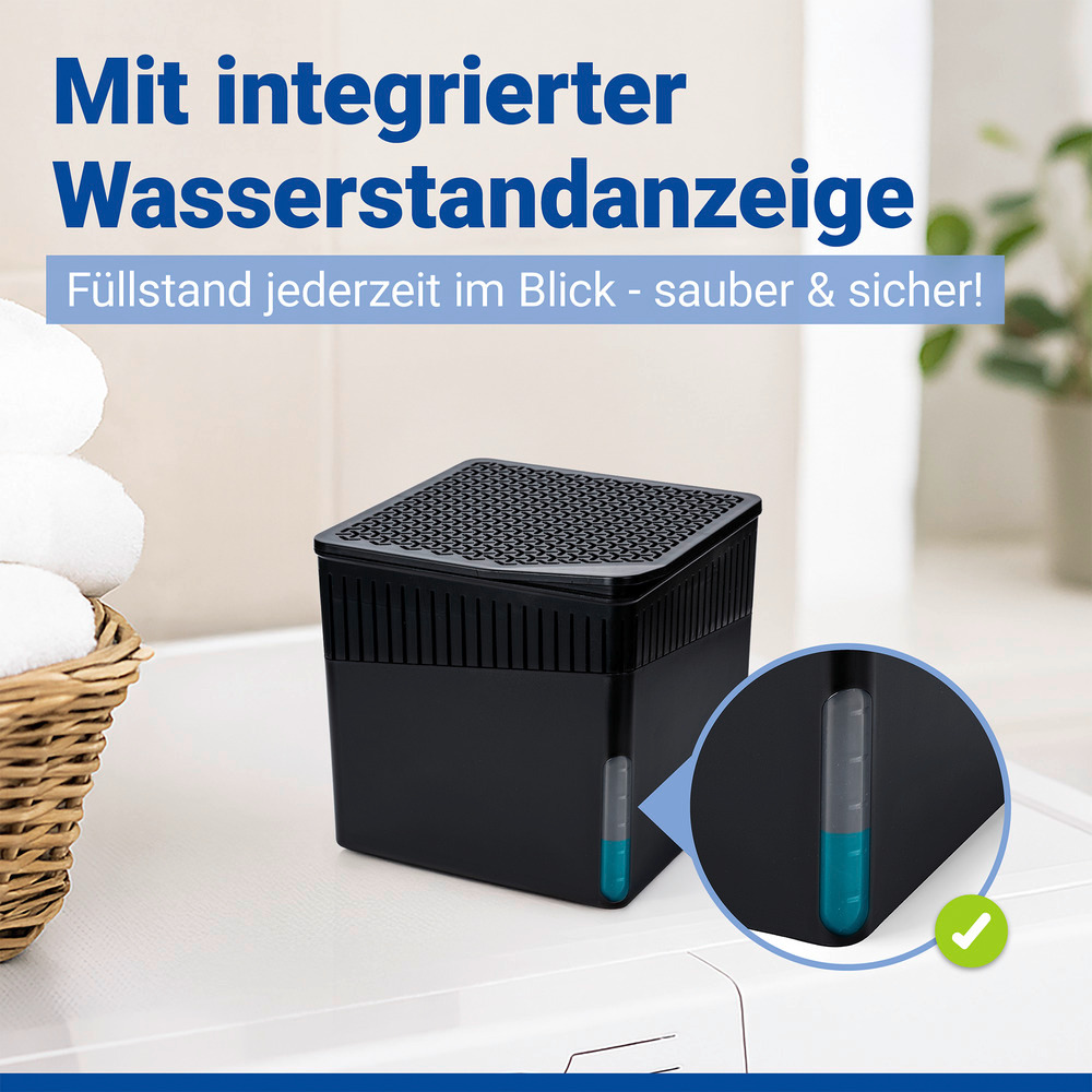 CUBE schwarz Entfeuchter 500g inkl. Granulat, 2er-Set