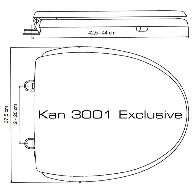 Scharniersatz für WC-Sitz KAN 3001/2001 Exclusive