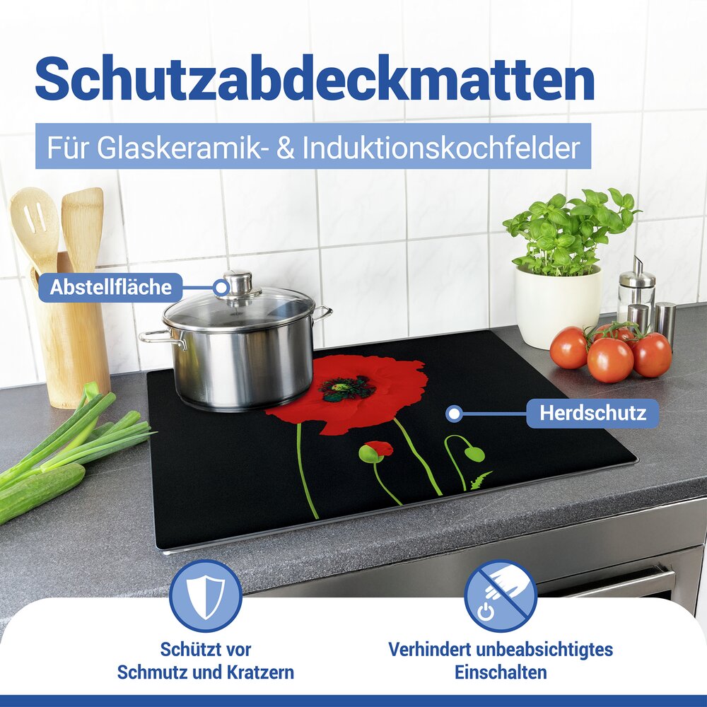 MOHN Herdabdeckmatte 60x52cm aus Kunststoff