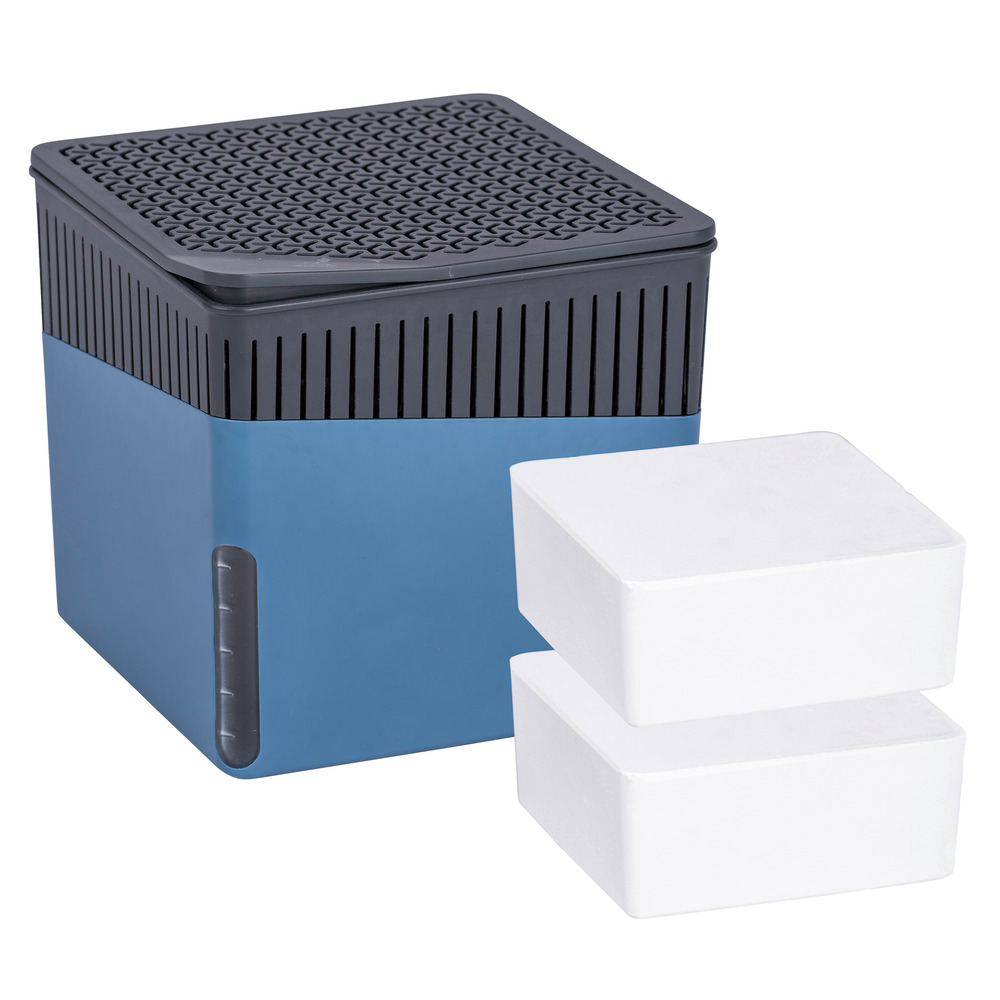 CUBE blau Entfeuchter + 2x1000g Nachfüller