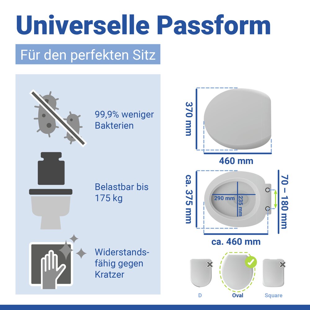 VORNO Neo weiss WC-Sitz belastbar bis 175 kg