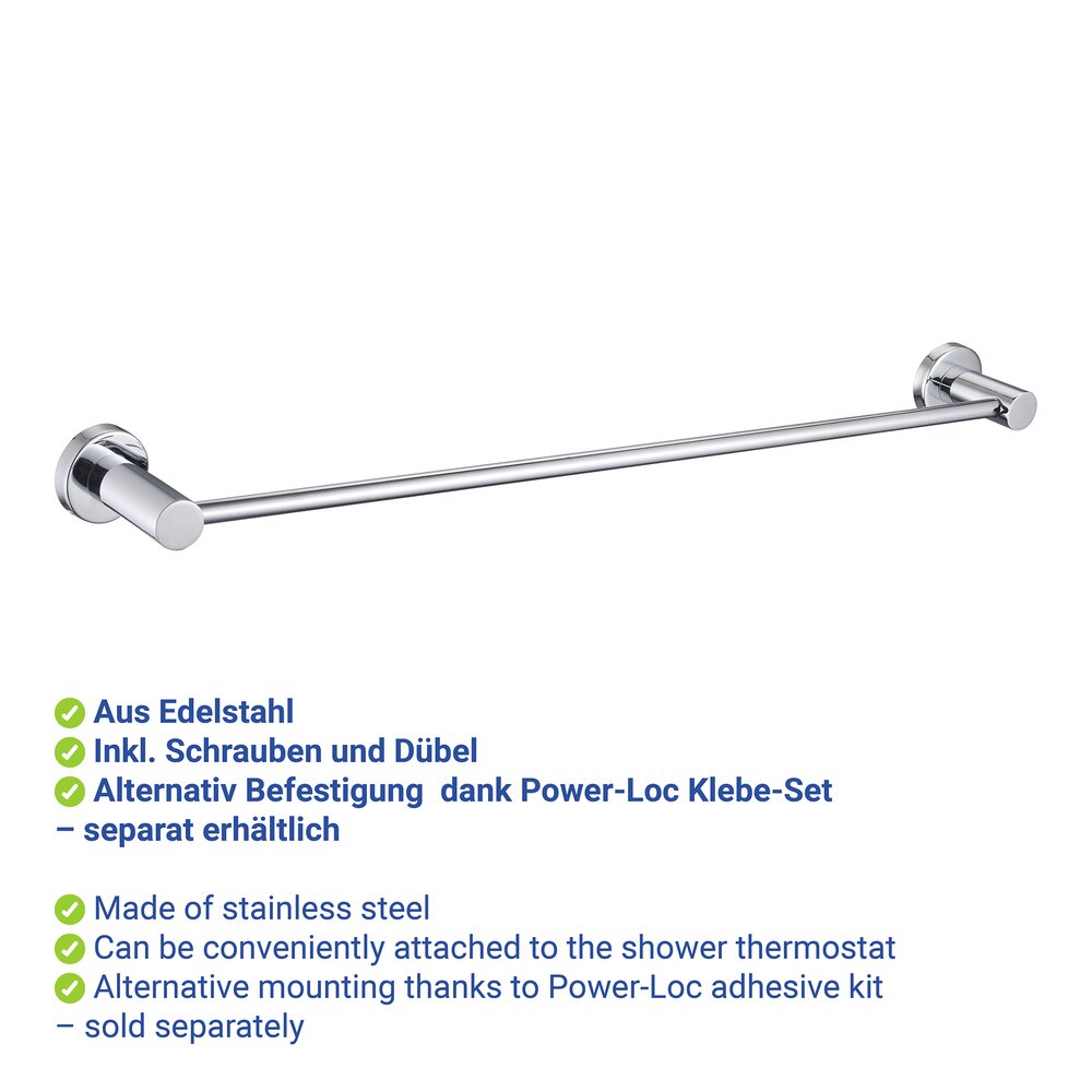 SOGLIO silber 60 cm Badetuchstange aus Edelstahl