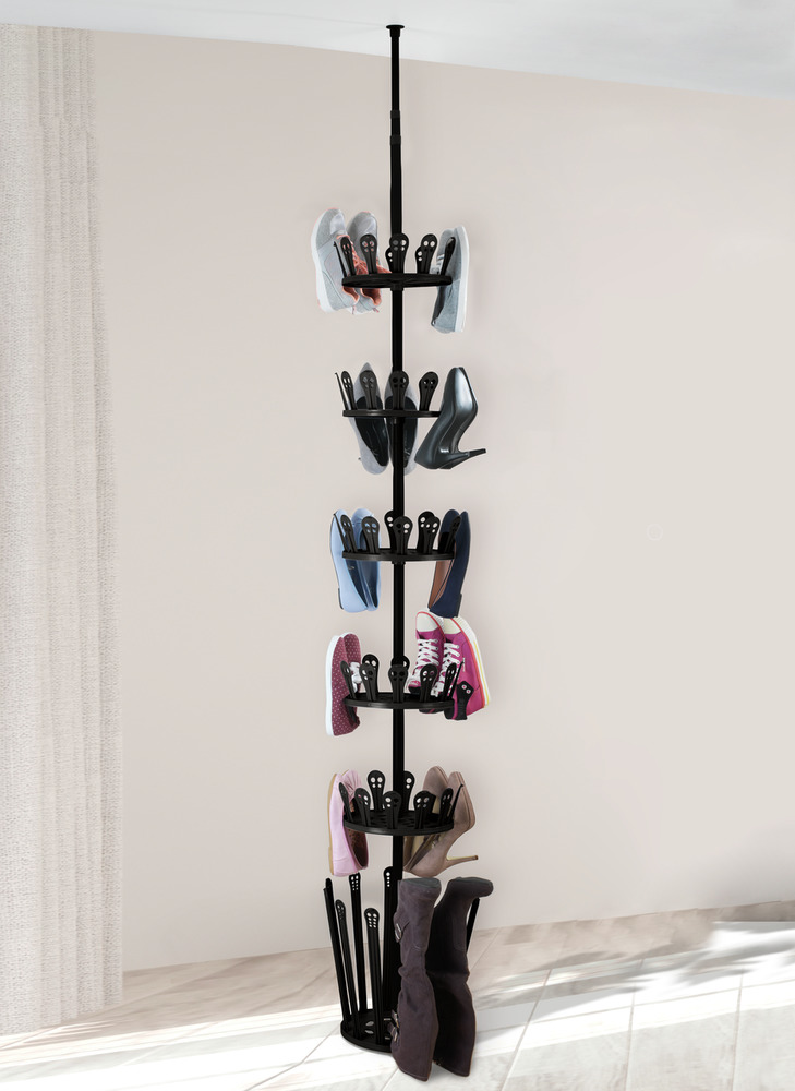 ACHILLES schwarz Teleskop-Schuhregal