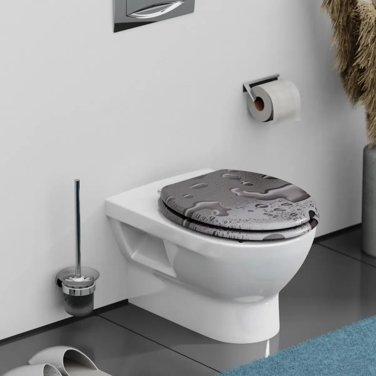 GREY STEEL WC-Sitz mit Absenkautomatik