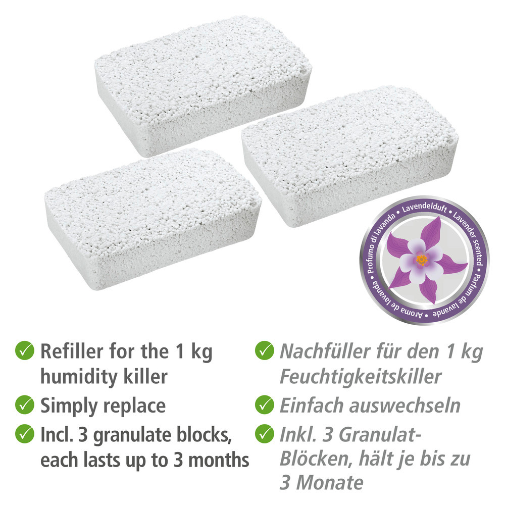 Nachfüllpack Lavendelduft Feuchtigkeitskiller, 3x 1000 g Nachfüllpack Lavendelduft Feuchtigkeitskiller, 3x 1000 g