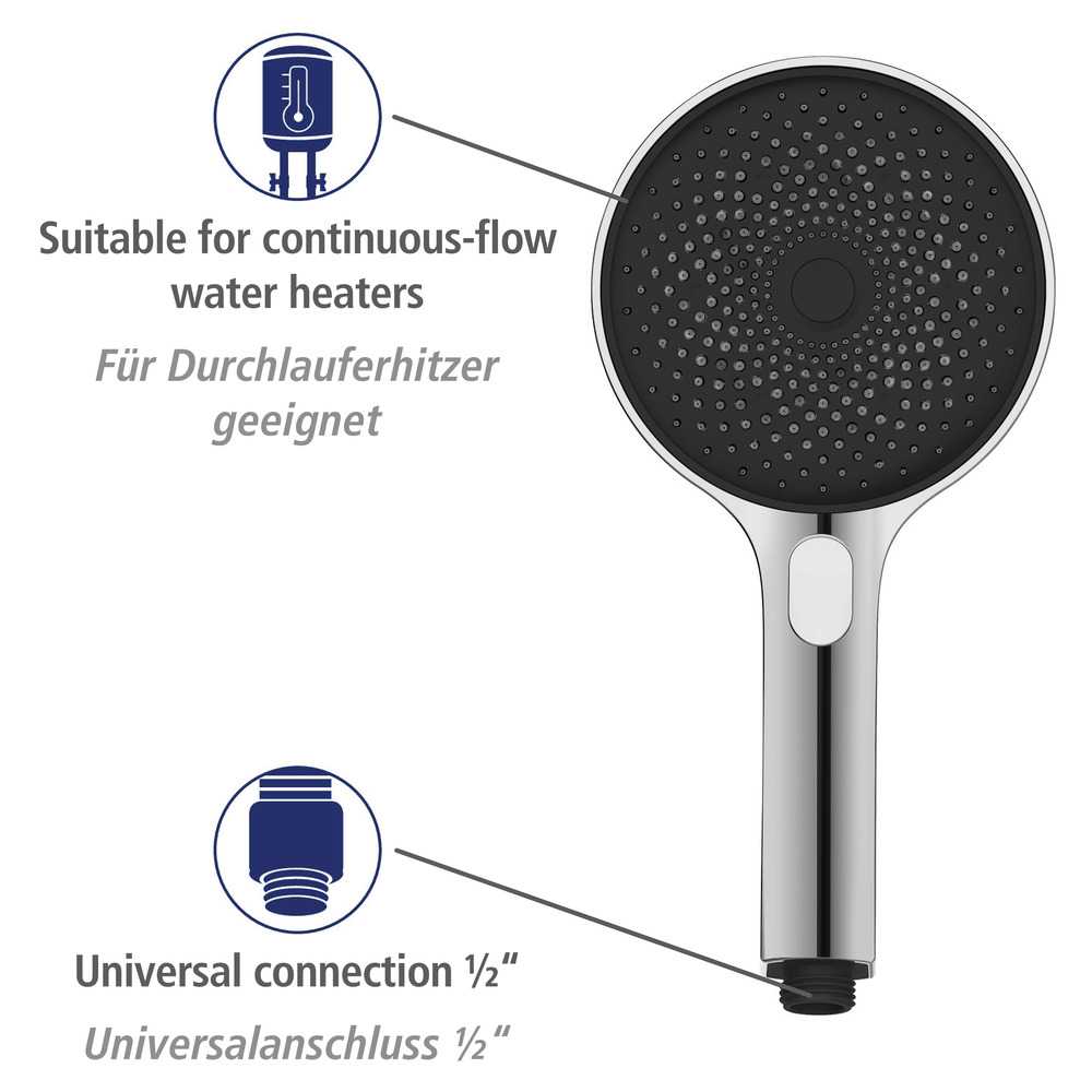 SOFTWATER chrom Brauseset mit 2 Duschköpfen