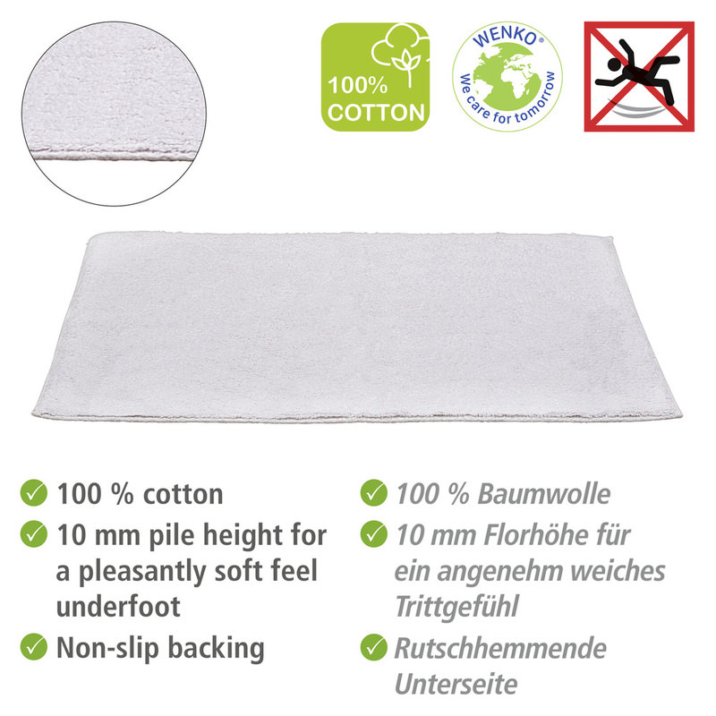 25261100_badteppich-ono-weiss2 ONO weiss Badteppich, 50x80 cm aus Baumwolle