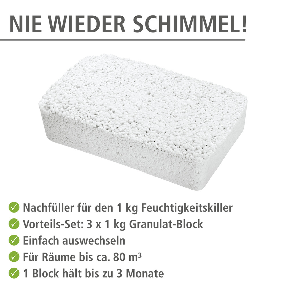 Nachfüllpack für Feuchtigkeitskiller, 3x 1000 g Nachfüllpack für Feuchtigkeitskiller, 3x 1000 g