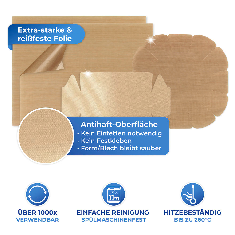 Antihaft-Backform-Zuschnitt, 4-teilig