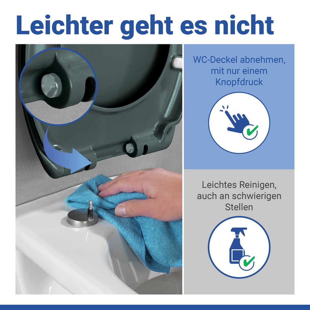 OTTANA dunkelgrau WC-Sitz antibakteriell beschichtet