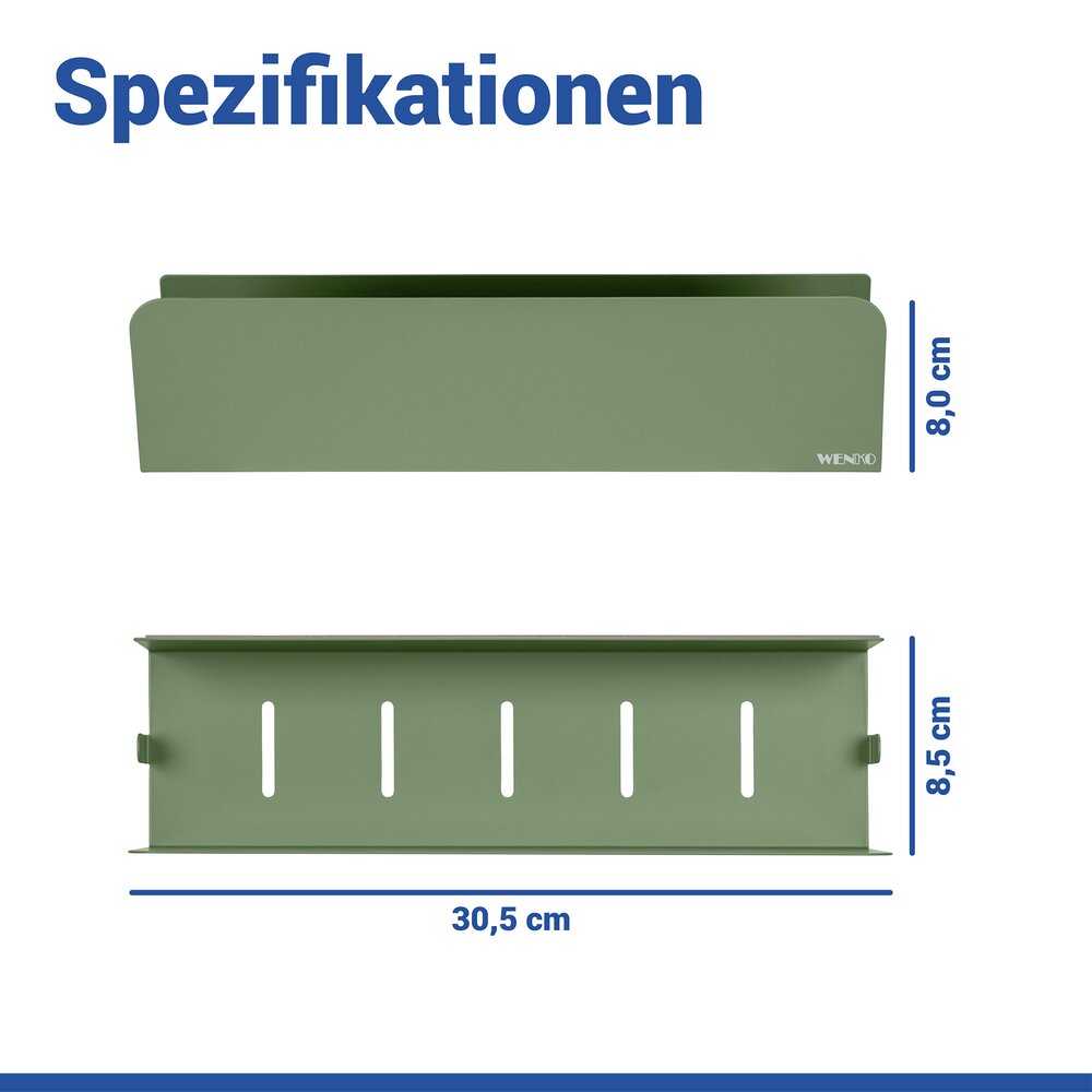 LIZAN grün Turbo-Loc® Wandablage aus Edelstahl