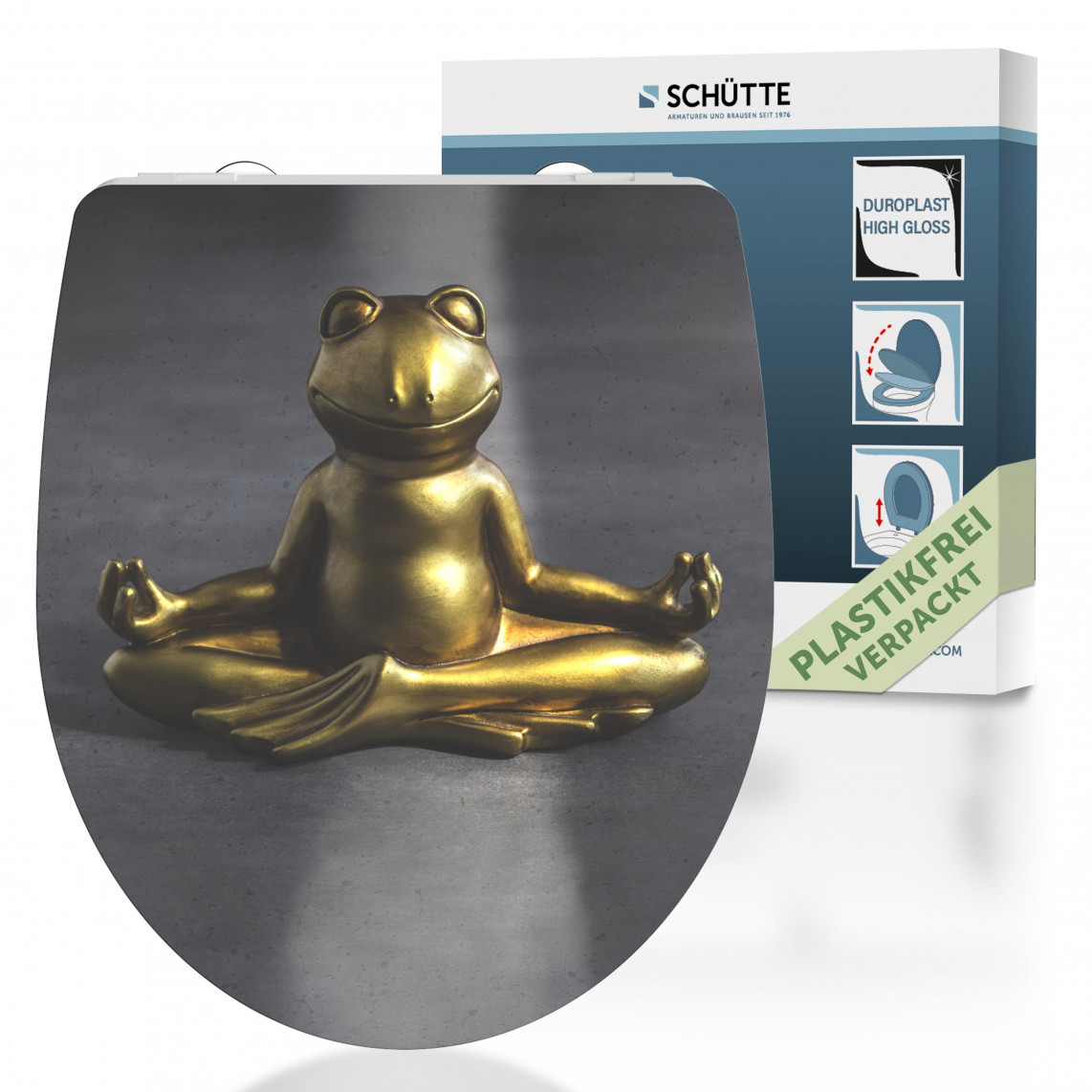 RELAXING FROG High-Gloss WC-Sitz, Montage von oben