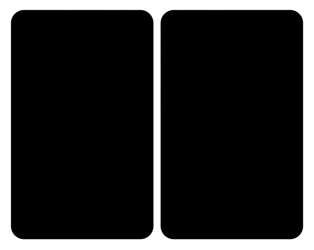 Herdabdeckplatten Universal Schwarz 2er Set