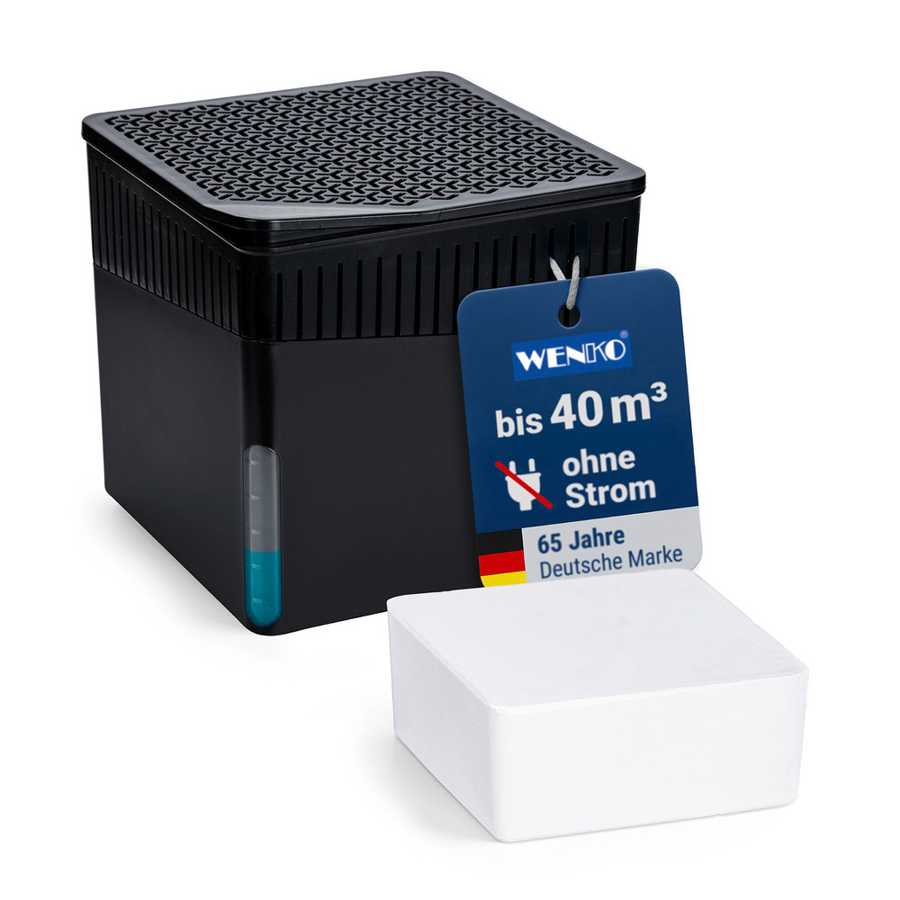 CUBE schwarz Entfeuchter 500g inkl. Granulat, 2er-Set