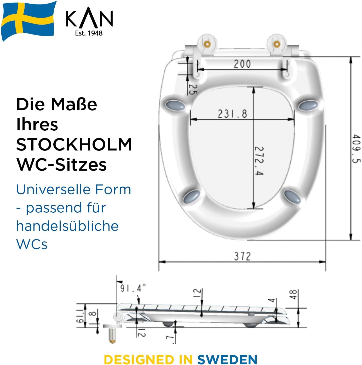 STOCKHOLM Universal WC-Sitz aus Formholz