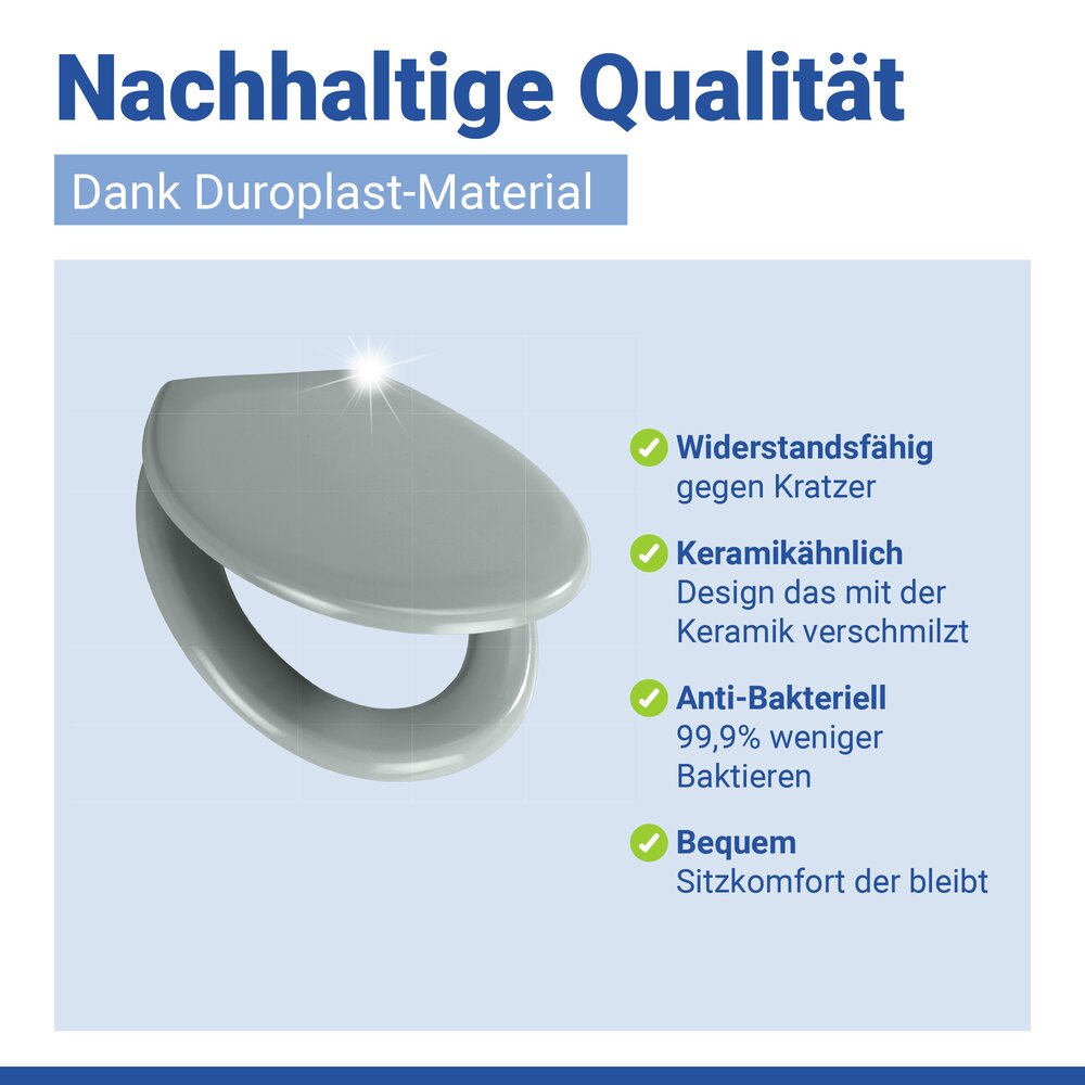 OTTANA hellgrau WC-Sitz antibakteriell beschichtet