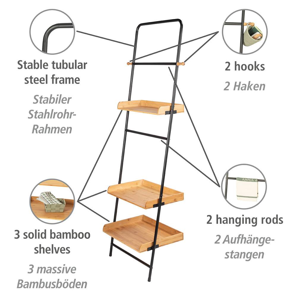 50706100-standregal-loft2 LOFT Standregal mit 3 Ablagen aus Bambus