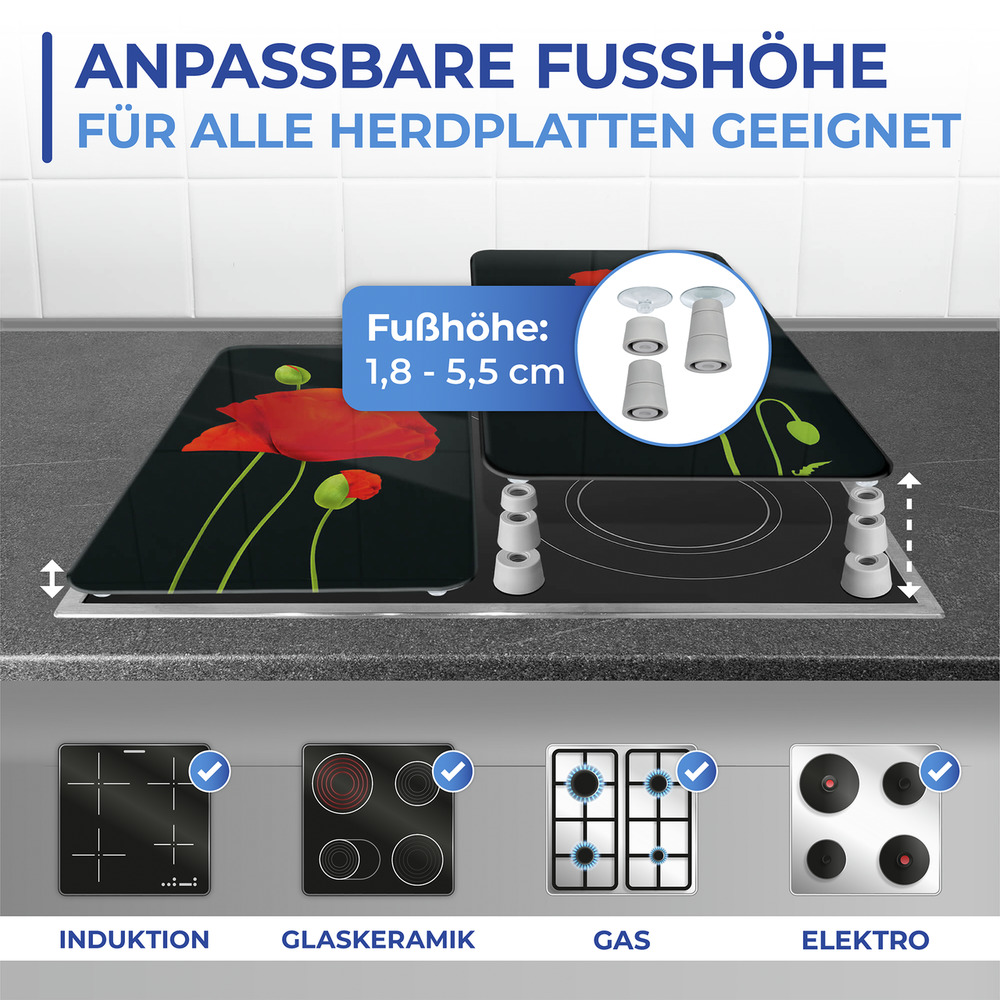 MOHN 2er-Set Herdabdeckplatten aus Glas