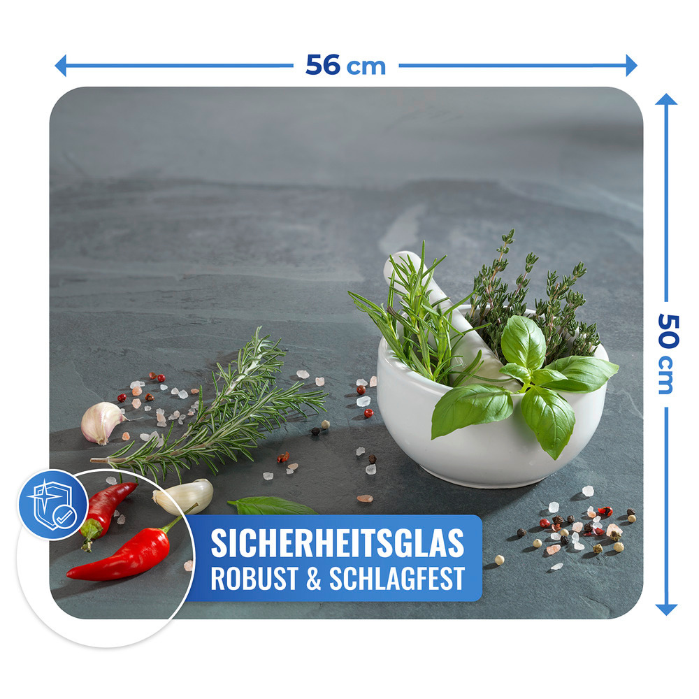 KRÄUTERKÜCHE Multiplatte 56x50 cm aus Glas