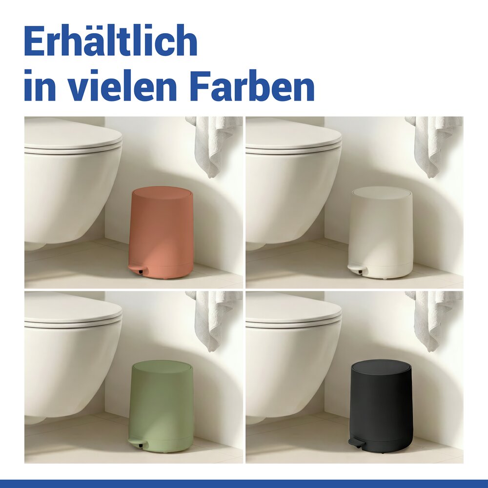 FABLO braun Treteimer mit Absenkautomatik, 5 Liter