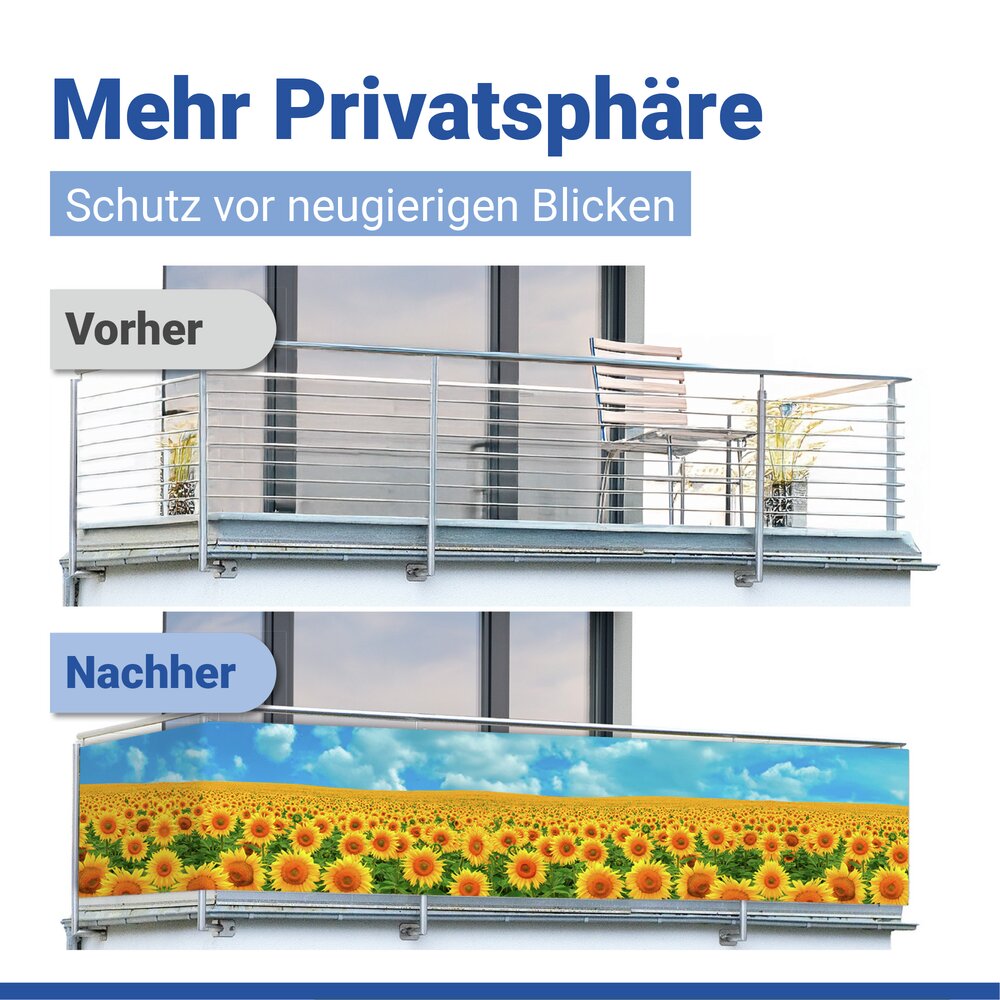 SONNENBLUMENFELD Balkon-Sichtschutz, 85x500 cm