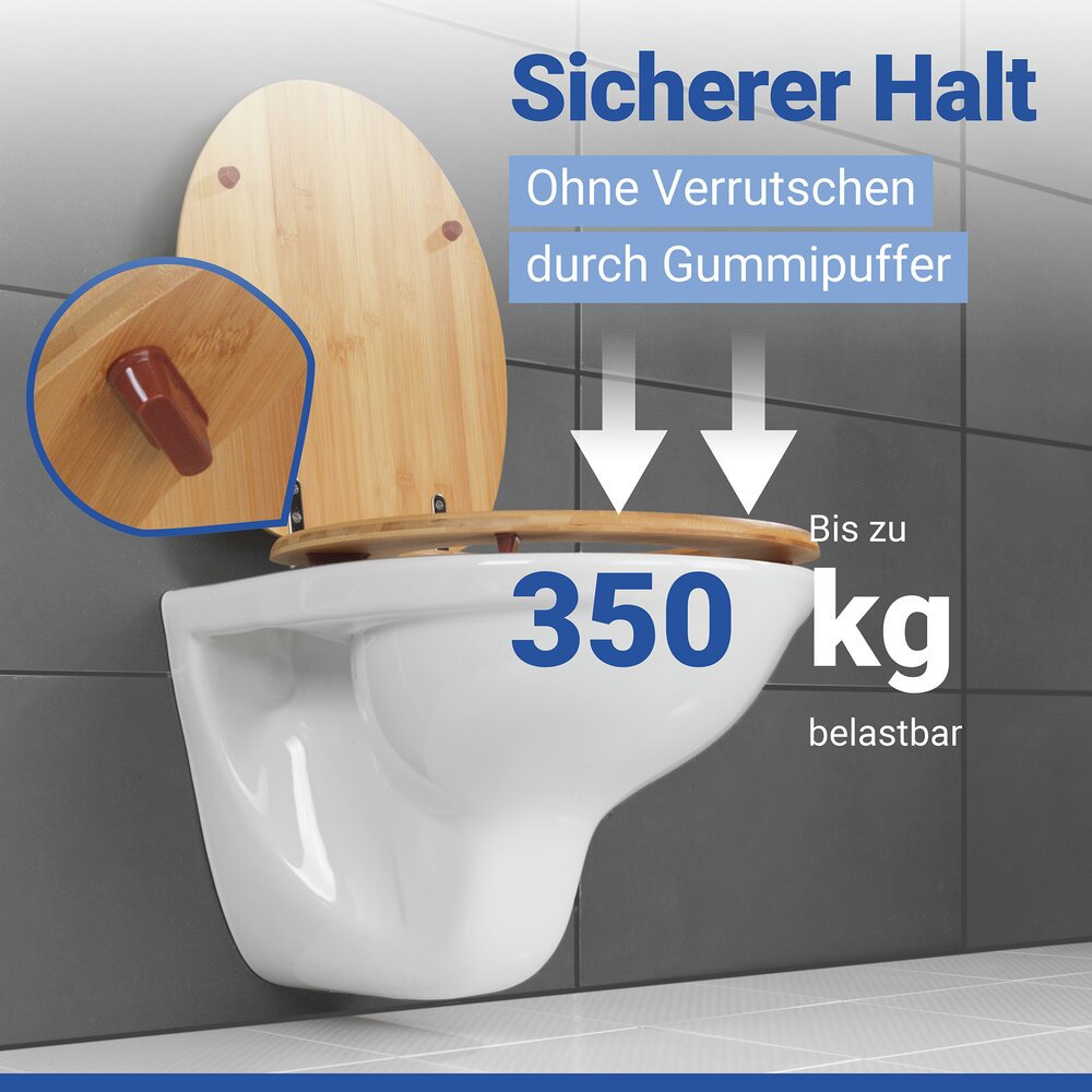 BAMBUS dunkel WC-Sitz belastbar bis 350 kg