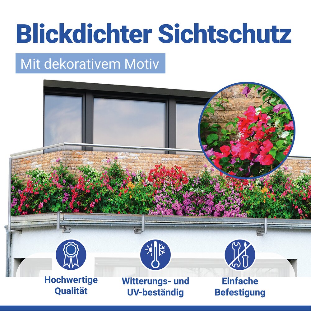 MAUERBLUMEN Balkon-Sichtschutz, 85x500 cm