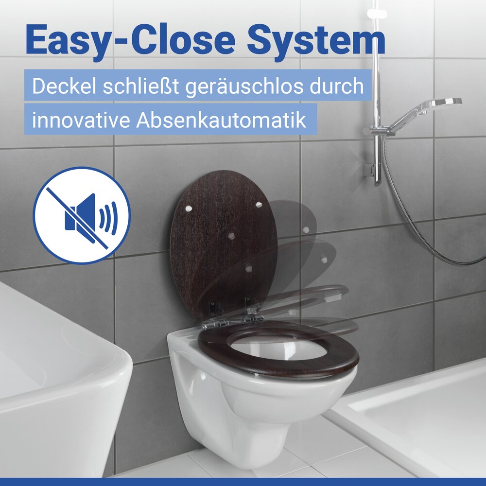WENGE WC-Sitz in Holzoptik belastbar bis 350 kg